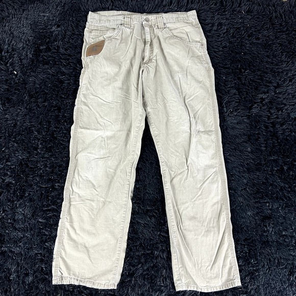 wrangler riggs cream carpenter pants no tag see measurements - Picture 2 of 5